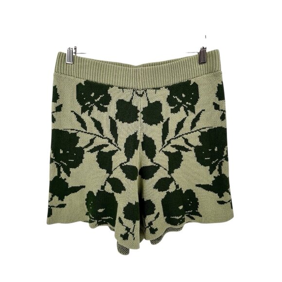 ANNIEWEAR LOS ANGELES Women's Green Botanical Sweater Shorts NWT XL - Picture 6 of 6